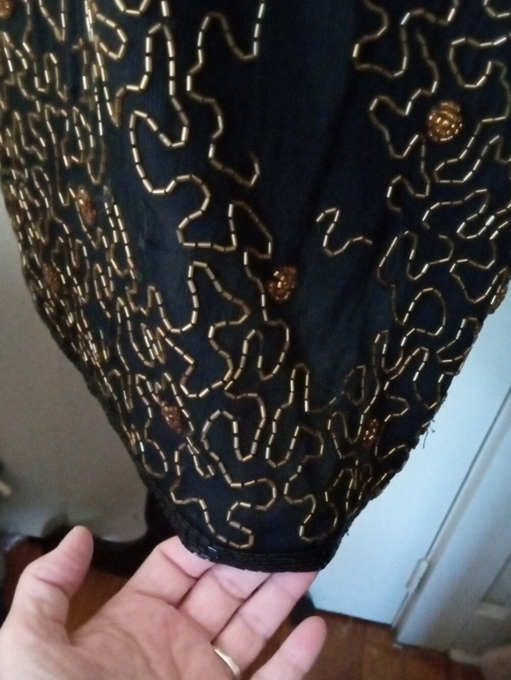 Jakelin Designs 100% Pure Silk Black & Gold Sequin & Beads Plus Size Jacket 3X - Picture 11 of 13